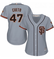 Womens Majestic San Francisco Giants 47 Johnny Cueto Authentic Grey Road 2 Cool Base MLB Jersey Womens Majestic San Francisco Giants 47 Johnny Cueto Authentic Grey Road 2 Cool Base MLB Jersey