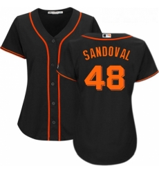 Womens Majestic San Francisco Giants 48 Pablo Sandoval Replica Black Alternate Cool Base MLB Jersey Womens Majestic San Francisco Giants 48 Pablo Sandoval Replica Black Alternate Cool Base MLB Jersey