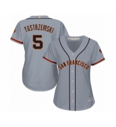 Women's San Francisco Giants #5 Mike Yastrzemski Authentic Grey Road Cool Base Baseball Player Jersey Women's San Francisco Giants #5 Mike Yastrzemski Authentic Grey Road Cool Base Baseball Player Jersey