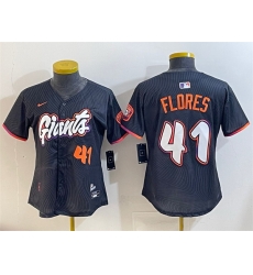 Youth San Francisco Giants 41 Wilmer Flores Anthracite 2025 City Connect Limited Stitched Baseball Jersey
