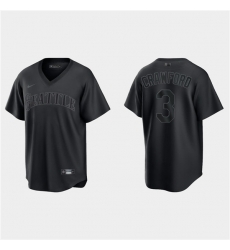 Men Seattle Mariners 3 J P Crawford Black Pitch Black Fashion Replica Stitched Jersey Men Seattle Mariners 3 J P Crawford Black Pitch Black Fashion Replica Stitched Jersey