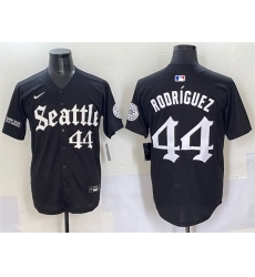 Men Seattle Mariners 44 Julio Rodr EDguez Black  27Deep Sea Gothic Edition 27 Vapor Premier Limited Stitched Baseball Jersey