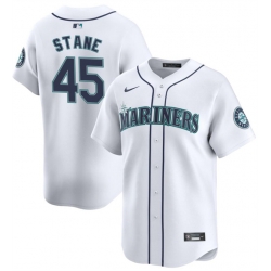 Men Seattle Mariners 45 Ryne Stanek White Home Limited Stitched Jersey