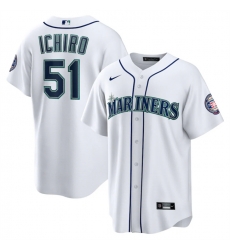 Men Seattle Mariners 51 Ichiro Suzuki White Cool Base Stitched Baseball Jersey