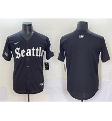 Men Seattle Mariners Blank Black  27Deep Sea Gothic Edition 27 Vapor Premier Limited Stitched Baseball Jersey