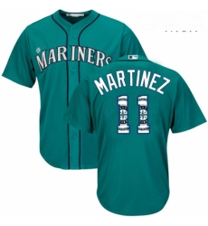 Mens Majestic Seattle Mariners 11 Edgar Martinez Authentic Teal Green Team Logo Fashion Cool Base MLB Jersey Mens Majestic Seattle Mariners 11 Edgar Martinez Authentic Teal Green Team Logo Fashion Cool Base MLB Jersey