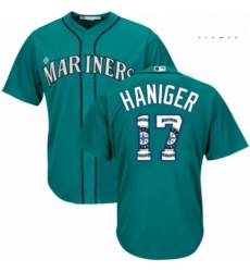 Mens Majestic Seattle Mariners 17 Mitch Haniger Authentic Teal Green Team Logo Fashion Cool Base MLB Jersey Mens Majestic Seattle Mariners 17 Mitch Haniger Authentic Teal Green Team Logo Fashion Cool Base MLB Jersey