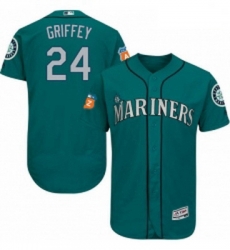 Mens Majestic Seattle Mariners 24 Ken Griffey Teal Green Alternate Flex Base Authentic Collection MLB Jersey Mens Majestic Seattle Mariners 24 Ken Griffey Teal Green Alternate Flex Base Authentic Collection MLB Jersey