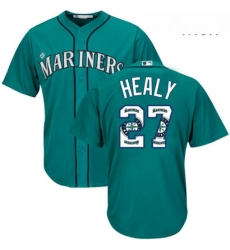 Mens Majestic Seattle Mariners 27 Ryon Healy Authentic Teal Green Team Logo Fashion Cool Base MLB Jersey Mens Majestic Seattle Mariners 27 Ryon Healy Authentic Teal Green Team Logo Fashion Cool Base MLB Jersey