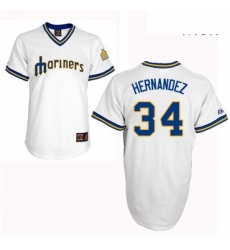 Mens Majestic Seattle Mariners 34 Felix Hernandez Authentic White Cooperstown MLB Jersey Mens Majestic Seattle Mariners 34 Felix Hernandez Authentic White Cooperstown MLB Jersey