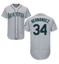 Mens Majestic Seattle Mariners 34 Felix Hernandez Grey Road Flex Base Authentic Collection MLB Jersey Mens Majestic Seattle Mariners 34 Felix Hernandez Grey Road Flex Base Authentic Collection MLB Jersey