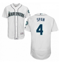Mens Majestic Seattle Mariners 4 Denard Span White Home Flex Base Authentic Collection MLB Jersey Mens Majestic Seattle Mariners 4 Denard Span White Home Flex Base Authentic Collection MLB Jersey