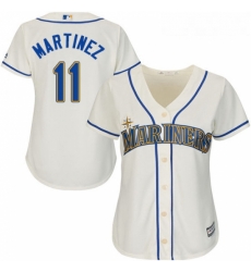 Womens Majestic Seattle Mariners 11 Edgar Martinez Replica Cream Alternate Cool Base MLB Jersey Womens Majestic Seattle Mariners 11 Edgar Martinez Replica Cream Alternate Cool Base MLB Jersey