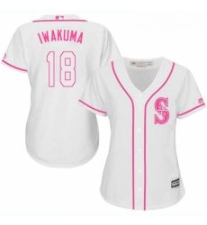 Womens Majestic Seattle Mariners 18 Hisashi Iwakuma Replica White Fashion Cool Base MLB Jersey Womens Majestic Seattle Mariners 18 Hisashi Iwakuma Replica White Fashion Cool Base MLB Jersey