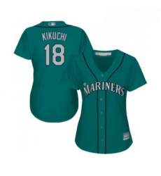 Womens Seattle Mariners 18 Yusei Kikuchi Replica Teal Green Alternate Cool Base Baseball Jersey Womens Seattle Mariners 18 Yusei Kikuchi Replica Teal Green Alternate Cool Base Baseball Jersey