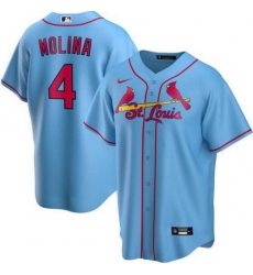 Cardinals 4 Yadier Molina Light Blue 2020 Nike Cool Base Jersey Cardinals 4 Yadier Molina Light Blue 2020 Nike Cool Base Jersey