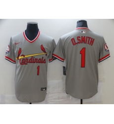 Men Nike St. Louis Cardinals Ozzie Smith Gray Pullover Cool Base Jersey Men Nike St. Louis Cardinals Ozzie Smith Gray Pullover Cool Base Jersey