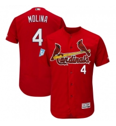 Men St. Louis Cardinals #4 Yadier Molina Red MLB Jersey Men St. Louis Cardinals #4 Yadier Molina Red MLB Jersey