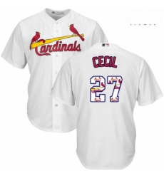 Mens Majestic St Louis Cardinals 27 Brett Cecil Authentic White Team Logo Fashion Cool Base MLB Jersey Mens Majestic St Louis Cardinals 27 Brett Cecil Authentic White Team Logo Fashion Cool Base MLB Jersey
