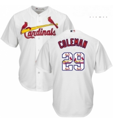 Mens Majestic St Louis Cardinals 29 Vince Coleman Authentic White Team Logo Fashion Cool Base MLB Jersey Mens Majestic St Louis Cardinals 29 Vince Coleman Authentic White Team Logo Fashion Cool Base MLB Jersey