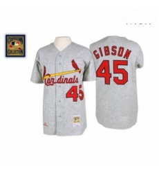 Mens Mitchell and Ness 1967 St Louis Cardinals 45 Bob Gibson Authentic Grey Throwback MLB Jersey Mens Mitchell and Ness 1967 St Louis Cardinals 45 Bob Gibson Authentic Grey Throwback MLB Jersey