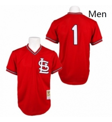 Mens Mitchell and Ness 1985 St Louis Cardinals 1 Ozzie Smith Replica Red Throwback MLB Jersey Mens Mitchell and Ness 1985 St Louis Cardinals 1 Ozzie Smith Replica Red Throwback MLB Jersey