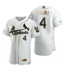 St. Louis Cardinals 4 Yadier Molina White Nike Mens Authentic Golden Edition MLB Jersey St. Louis Cardinals 4 Yadier Molina White Nike Mens Authentic Golden Edition MLB Jersey