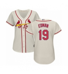 Women's St. Louis Cardinals #19 Tommy Edman Authentic Cream Alternate Cool Base Baseball Player Jersey Women's St. Louis Cardinals #19 Tommy Edman Authentic Cream Alternate Cool Base Baseball Player Jersey