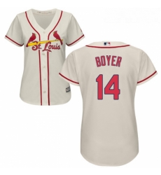 Womens Majestic St Louis Cardinals 14 Ken Boyer Authentic Cream Alternate Cool Base MLB Jersey Womens Majestic St Louis Cardinals 14 Ken Boyer Authentic Cream Alternate Cool Base MLB Jersey