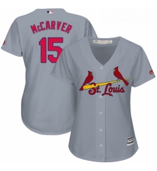 Womens Majestic St Louis Cardinals 15 Tim McCarver Authentic Grey Road Cool Base MLB Jersey Womens Majestic St Louis Cardinals 15 Tim McCarver Authentic Grey Road Cool Base MLB Jersey