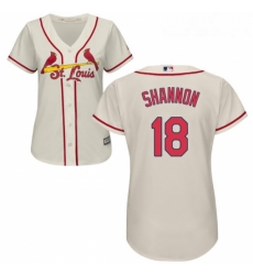 Womens Majestic St Louis Cardinals 18 Mike Shannon Replica Cream Alternate Cool Base MLB Jersey Womens Majestic St Louis Cardinals 18 Mike Shannon Replica Cream Alternate Cool Base MLB Jersey