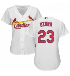 Womens Majestic St Louis Cardinals 23 Marcell Ozuna Replica White Home Cool Base MLB Jersey Womens Majestic St Louis Cardinals 23 Marcell Ozuna Replica White Home Cool Base MLB Jersey