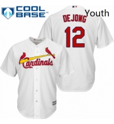 Youth Majestic St Louis Cardinals 12 Paul DeJong Authentic White Home Cool Base MLB Jersey Youth Majestic St Louis Cardinals 12 Paul DeJong Authentic White Home Cool Base MLB Jersey