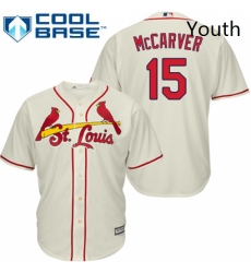 Youth Majestic St Louis Cardinals 15 Tim McCarver Replica Cream Alternate Cool Base MLB Jersey Youth Majestic St Louis Cardinals 15 Tim McCarver Replica Cream Alternate Cool Base MLB Jersey