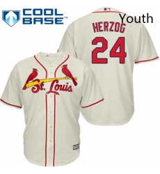 Youth Majestic St Louis Cardinals 24 Whitey Herzog Authentic Cream Alternate Cool Base MLB Jersey Youth Majestic St Louis Cardinals 24 Whitey Herzog Authentic Cream Alternate Cool Base MLB Jersey