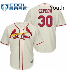 Youth Majestic St Louis Cardinals 30 Orlando Cepeda Replica Cream Alternate Cool Base MLB Jersey Youth Majestic St Louis Cardinals 30 Orlando Cepeda Replica Cream Alternate Cool Base MLB Jersey