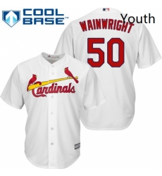 Youth Majestic St Louis Cardinals 50 Adam Wainwright Authentic White Home Cool Base MLB Jersey Youth Majestic St Louis Cardinals 50 Adam Wainwright Authentic White Home Cool Base MLB Jersey
