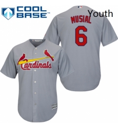Youth Majestic St Louis Cardinals 6 Stan Musial Authentic Grey Road Cool Base MLB Jersey Youth Majestic St Louis Cardinals 6 Stan Musial Authentic Grey Road Cool Base MLB Jersey