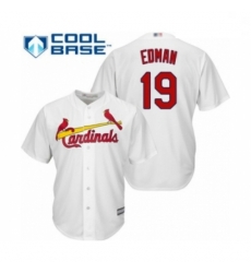 Youth St. Louis Cardinals #19 Tommy Edman Authentic White Home Cool Base Baseball Player Jersey Youth St. Louis Cardinals #19 Tommy Edman Authentic White Home Cool Base Baseball Player Jersey
