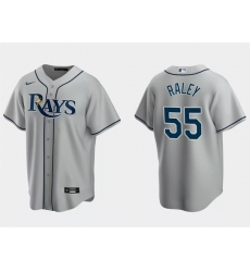 Men Tampa Bay Rays 55 Luke Raley Grey Cool Base Stitched Baseball Jersey Men Tampa Bay Rays 55 Luke Raley Grey Cool Base Stitched Baseball Jersey
