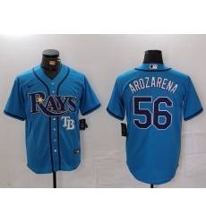 Men Tampa Bay Rays 56 Randy Arozarena Blue Cool Base Stitched Baseball Jersey 1 Men Tampa Bay Rays 56 Randy Arozarena Blue Cool Base Stitched Baseball Jersey 1