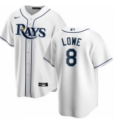 Men Tampa Bay Rays 8 Brandon Lowe White Cool Base Stitched Baseball jersey Men Tampa Bay Rays 8 Brandon Lowe White Cool Base Stitched Baseball jersey