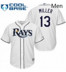 Mens Majestic Tampa Bay Rays 13 Brad Miller Replica White Home Cool Base MLB Jersey Mens Majestic Tampa Bay Rays 13 Brad Miller Replica White Home Cool Base MLB Jersey