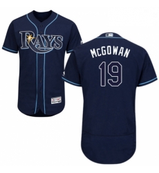 Mens Majestic Tampa Bay Rays 19 Dustin McGowan Navy Blue Alternate Flex Base Authentic Collection MLB Jersey Mens Majestic Tampa Bay Rays 19 Dustin McGowan Navy Blue Alternate Flex Base Authentic Collection MLB Jersey