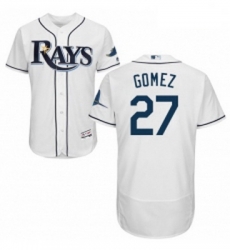 Mens Majestic Tampa Bay Rays 27 Carlos Gomez White Home Flex Base Authentic Collection MLB Jersey Mens Majestic Tampa Bay Rays 27 Carlos Gomez White Home Flex Base Authentic Collection MLB Jersey