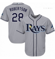 Mens Majestic Tampa Bay Rays 28 Daniel Robertson Replica Grey Road Cool Base MLB Jersey Mens Majestic Tampa Bay Rays 28 Daniel Robertson Replica Grey Road Cool Base MLB Jersey