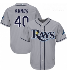Mens Majestic Tampa Bay Rays 40 Wilson Ramos Replica Grey Road Cool Base MLB Jersey Mens Majestic Tampa Bay Rays 40 Wilson Ramos Replica Grey Road Cool Base MLB Jersey