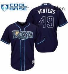 Mens Majestic Tampa Bay Rays 49 Jonny Venters Replica Navy Blue Alternate Cool Base MLB Jersey Mens Majestic Tampa Bay Rays 49 Jonny Venters Replica Navy Blue Alternate Cool Base MLB Jersey