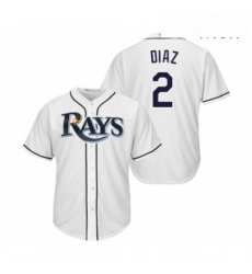 Mens Tampa Bay Rays 2 Yandy Diaz Replica White Home Cool Base Baseball Jersey Mens Tampa Bay Rays 2 Yandy Diaz Replica White Home Cool Base Baseball Jersey