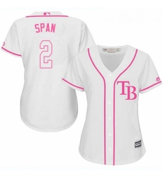 Womens Majestic Tampa Bay Rays 2 Denard Span Replica White Fashion Cool Base MLB Jersey Womens Majestic Tampa Bay Rays 2 Denard Span Replica White Fashion Cool Base MLB Jersey